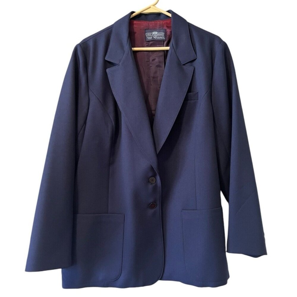 Levis Strauss Blazer Jacket Knit Single Breasted 2 Button Size 44 Professional